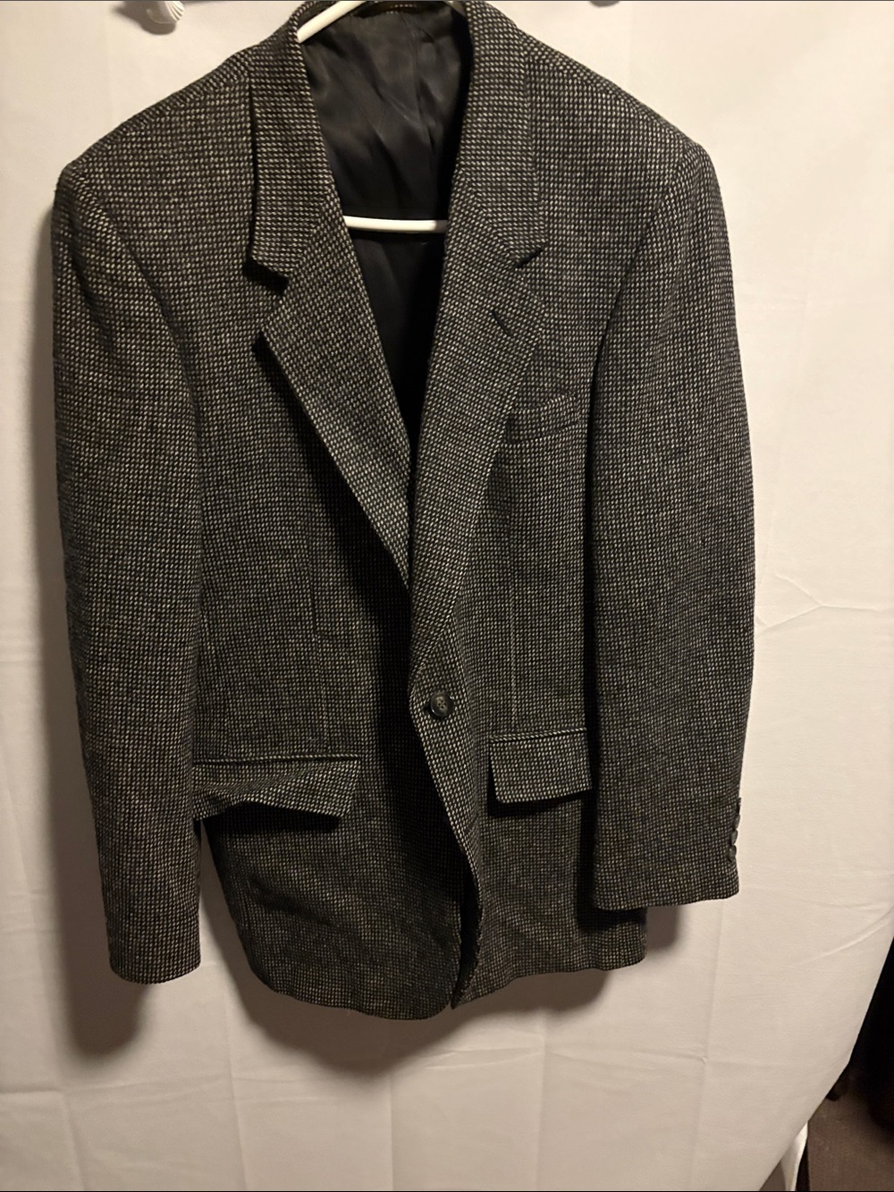 Men's Gray Herringbone Sport Coat - Tailored Wool-Blend Blazer